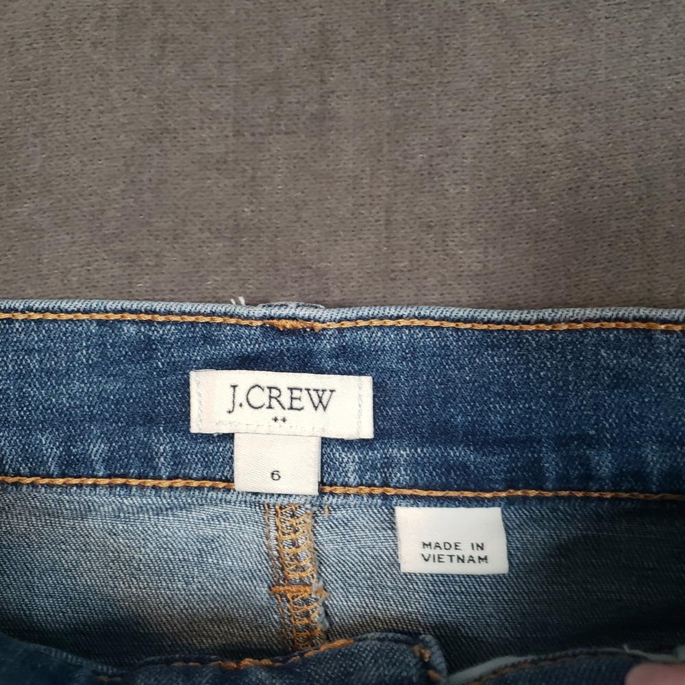 J.Crew Denim Mini Skirt Womens 6 Blue Raw Hem Asymmetrical Seam H4917 - Picture 4 of 7